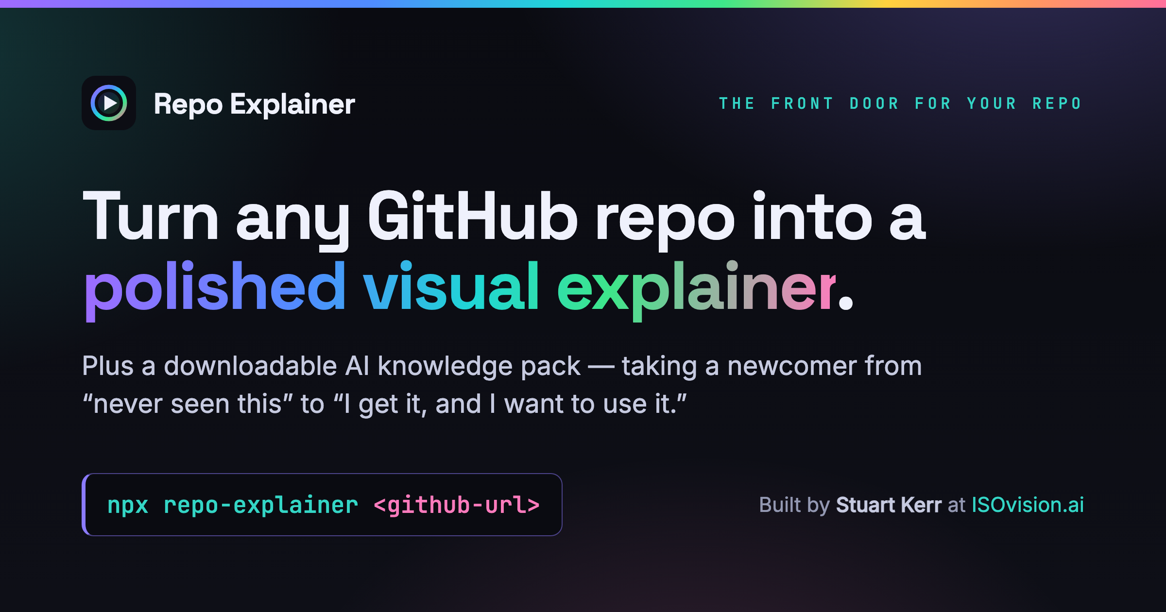explainmyrepo — give any GitHub repo a front door this good